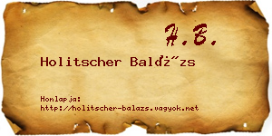 Holitscher Balázs névjegykártya